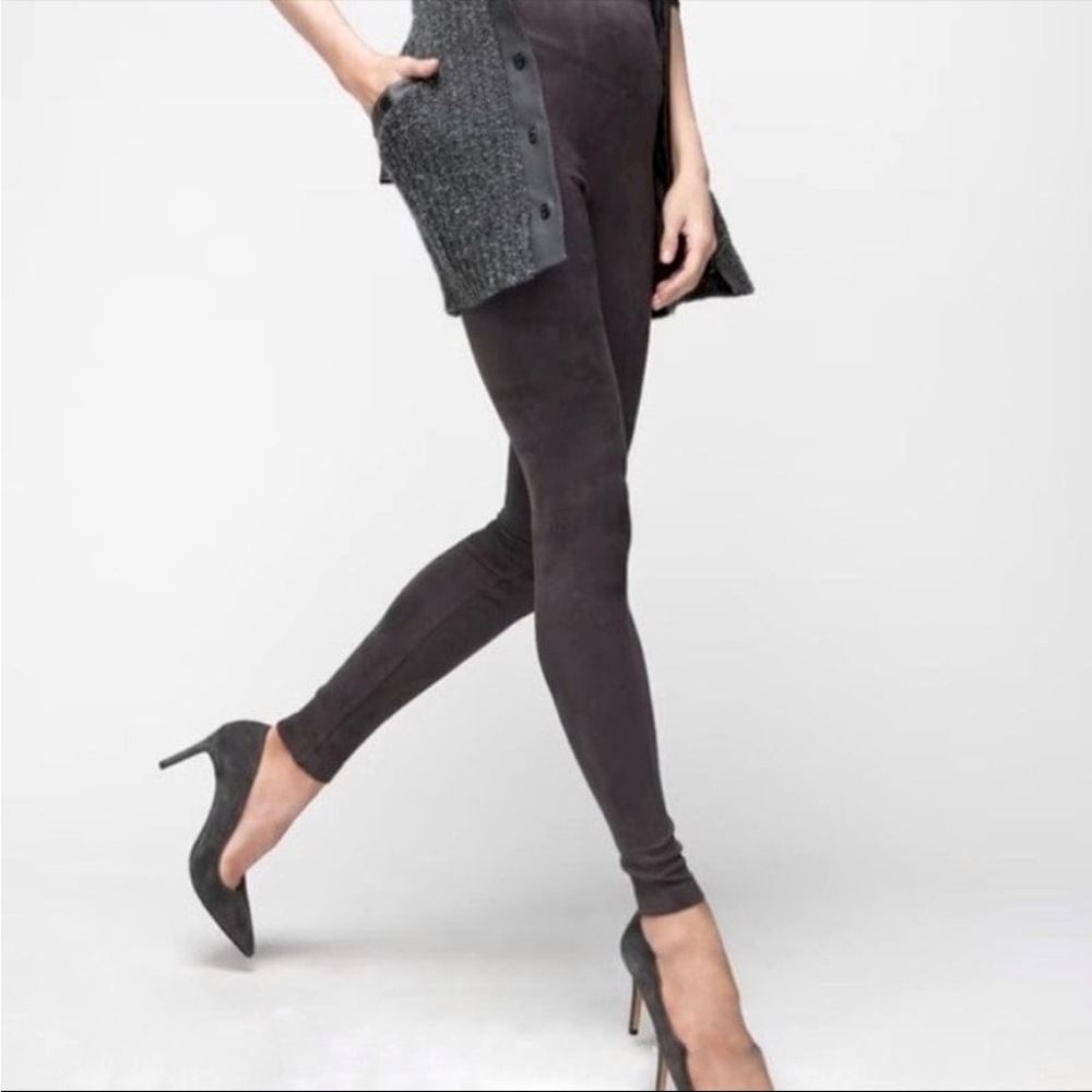 White House Black Market Gray Sueded Leggings